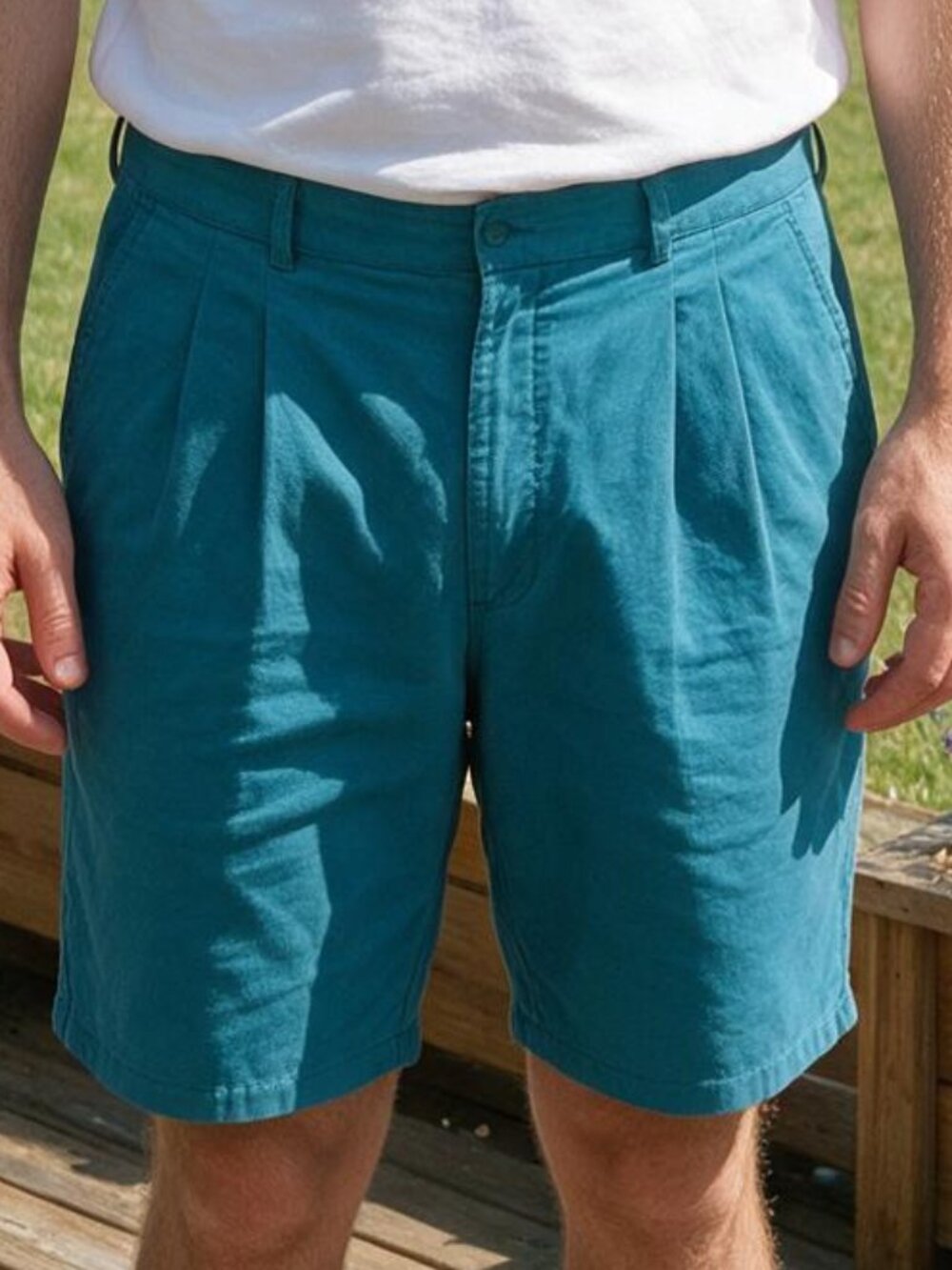 Sz 42 Men's Teal Blue Shorts By Bugle Boy Summer Casual Lightweight